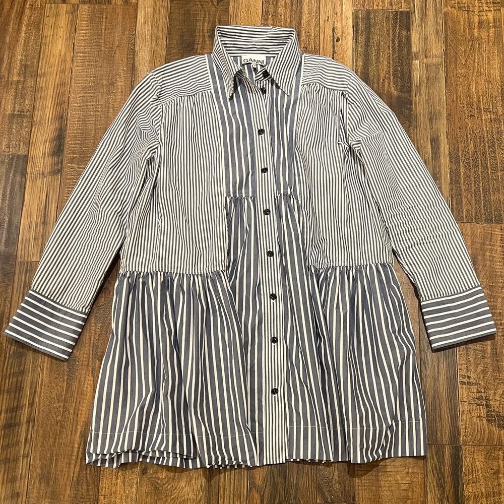 GANNI mini shirt dress